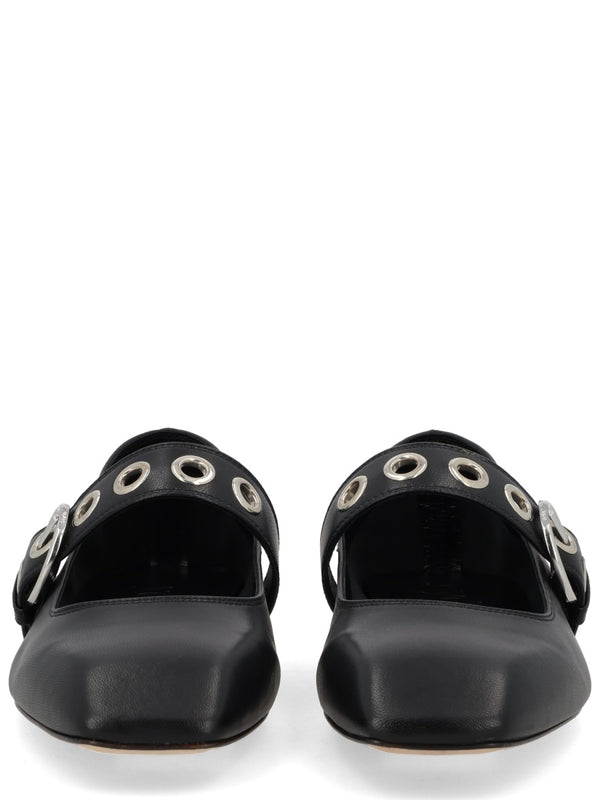 Mary-Jane Shoe With Eyelets Black Upper: Nappa Leather