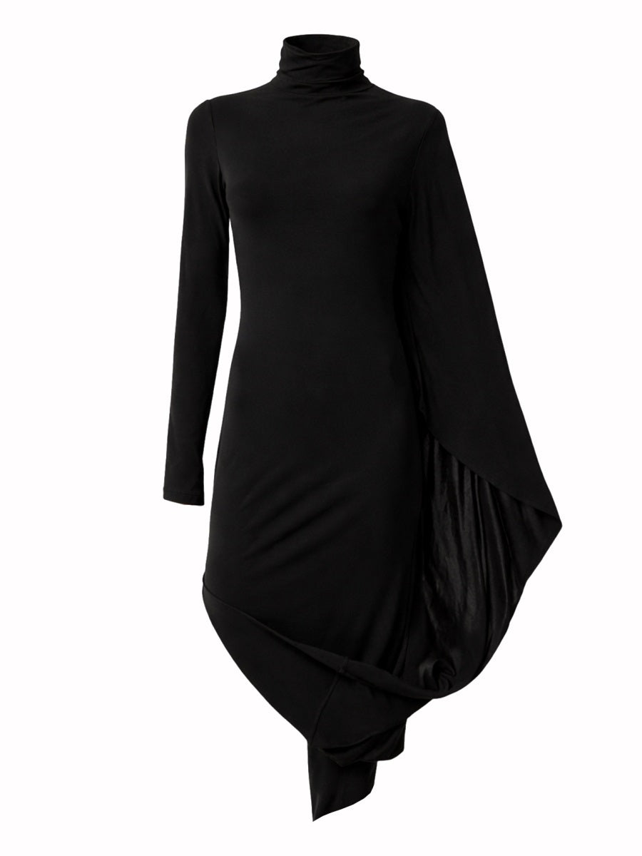Asymmetrical Dress Black Viscose