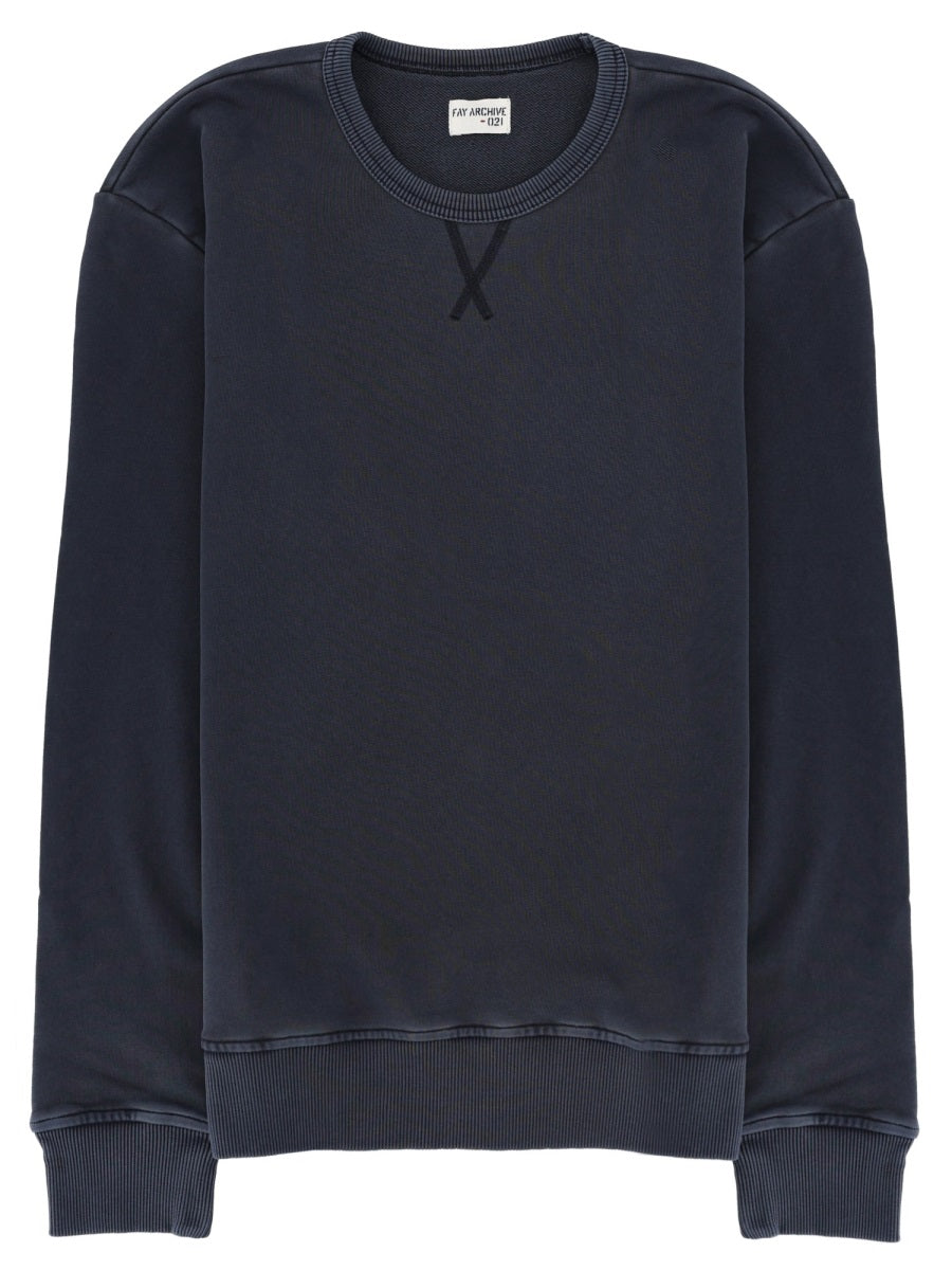 Fay Archive Sweatshirt Blue Cotton Sweatshirts