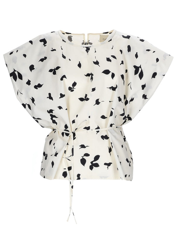Sleeveless Top With Ribbon White Cotton Tops