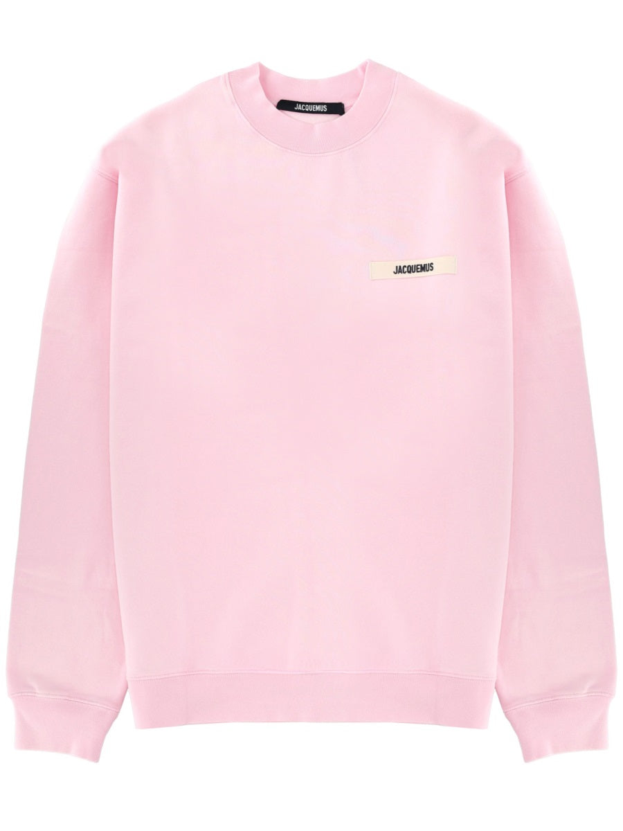 Grosgrain Logo Sweatshirt Pink Cotton Sweatshirts