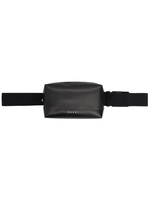 Logo Pouch Black Polyester Shoulder Bags