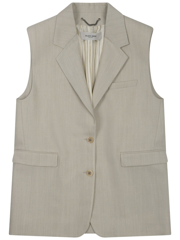 Beige Wool Vest Virgin Waistcoats & Gilets