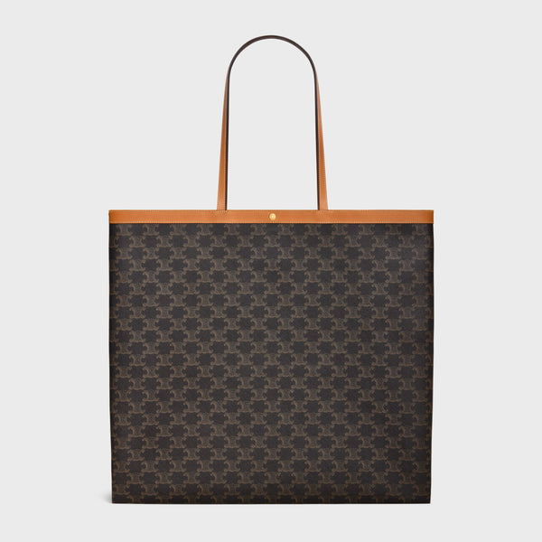 Celine Triomphe monogrammed canvas shoulder bag in brown