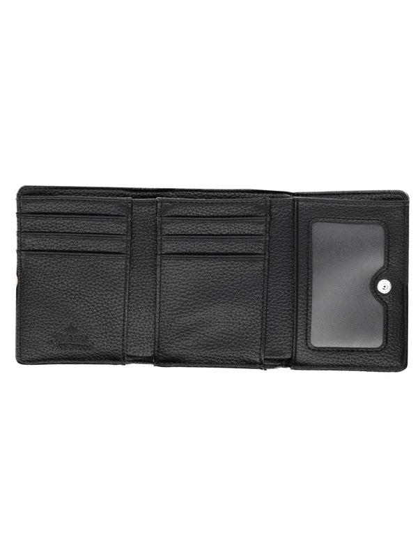 Small Frame Wallet Black Polyurethane & Purses