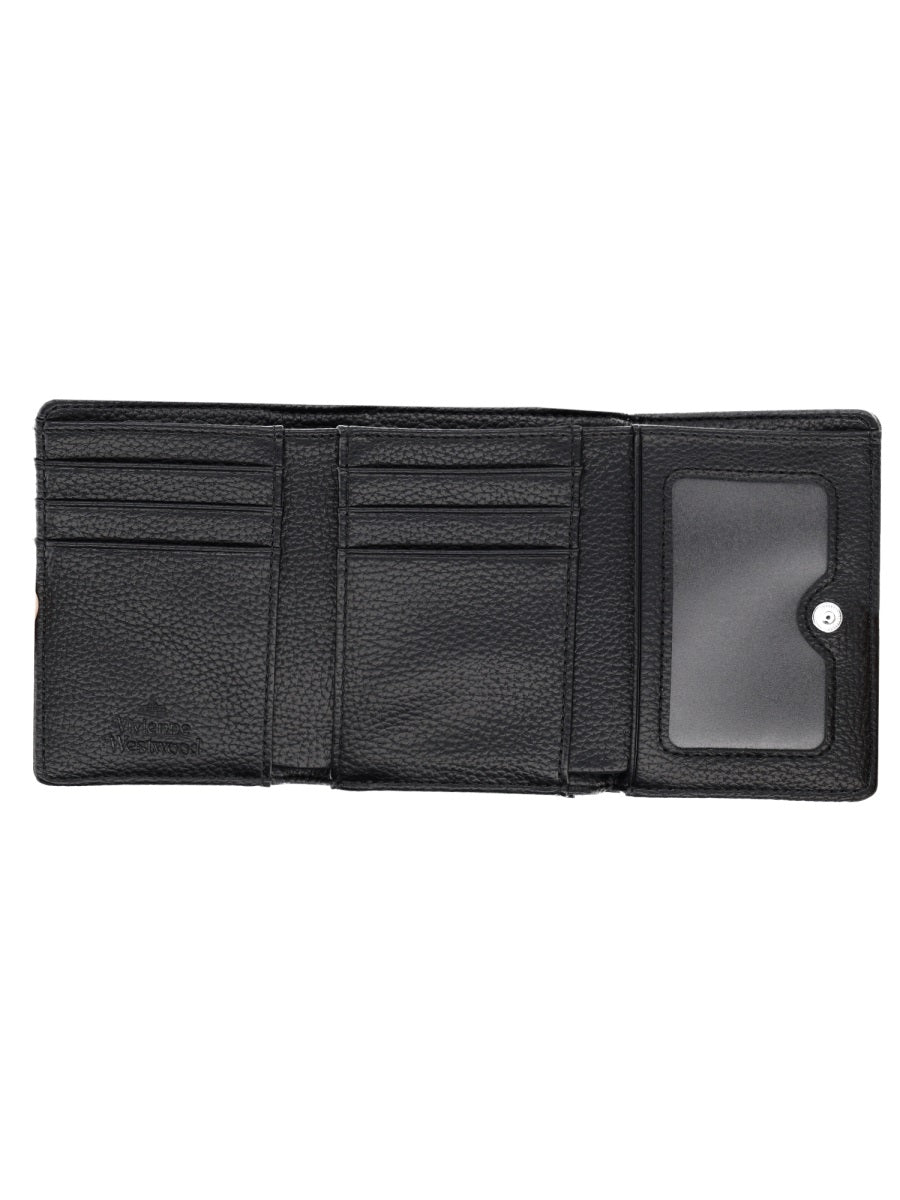 Small Frame Wallet Black Polyurethane & Purses