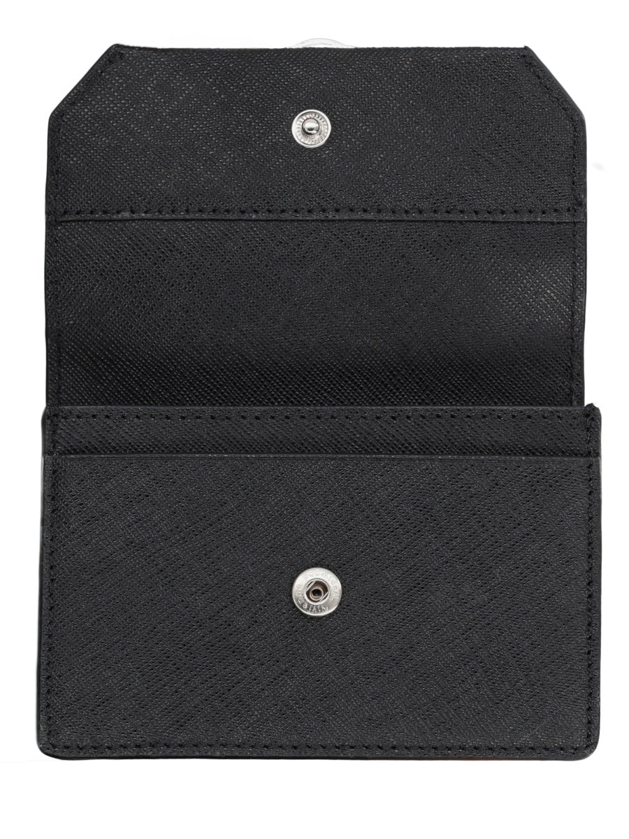 Card Holder Orb Black Leather Cow Wallets & Purses