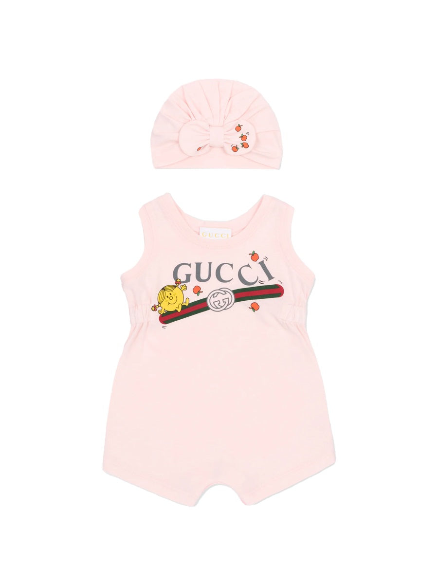 Cotton Baby Body Set With Beanie Hat Pink Sets