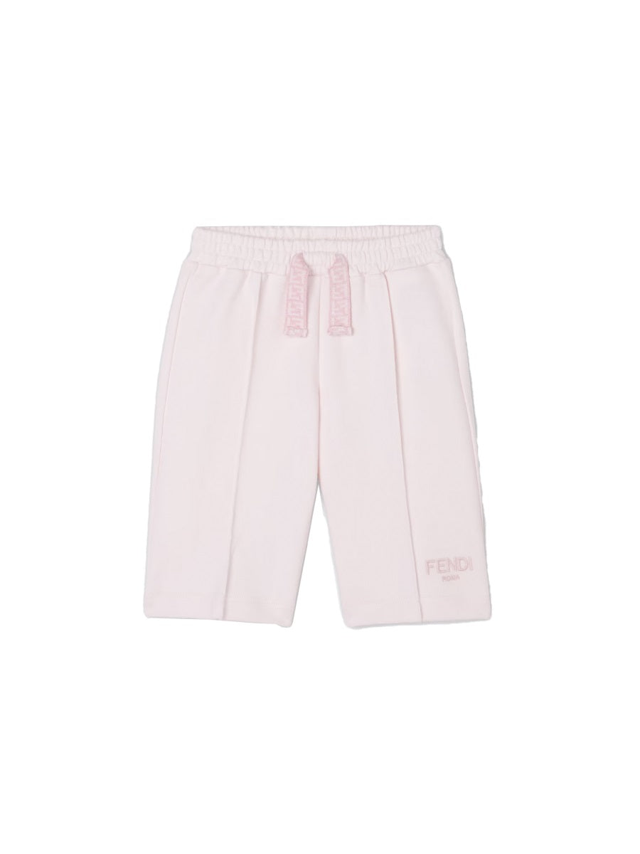 Shorts With Logo Pink Cotton Trousers