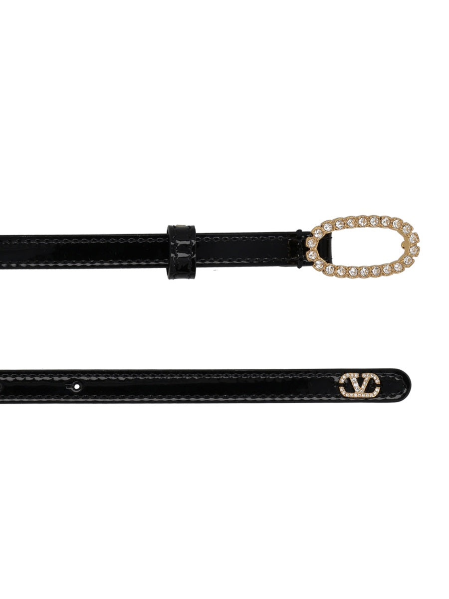 Leather Belt Mini Vlogo Signature Black