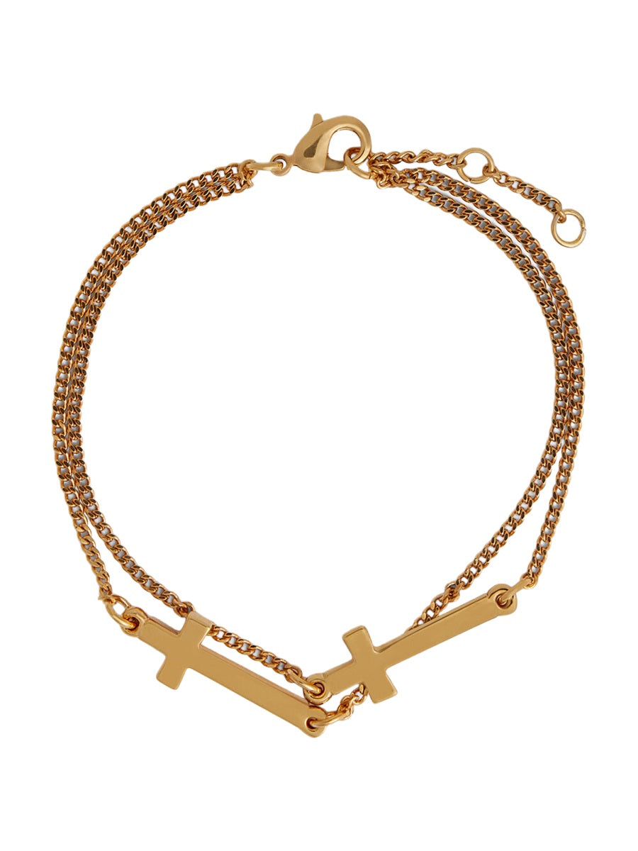 Bracelet With Cross Pendant Gold Brass Bracelets