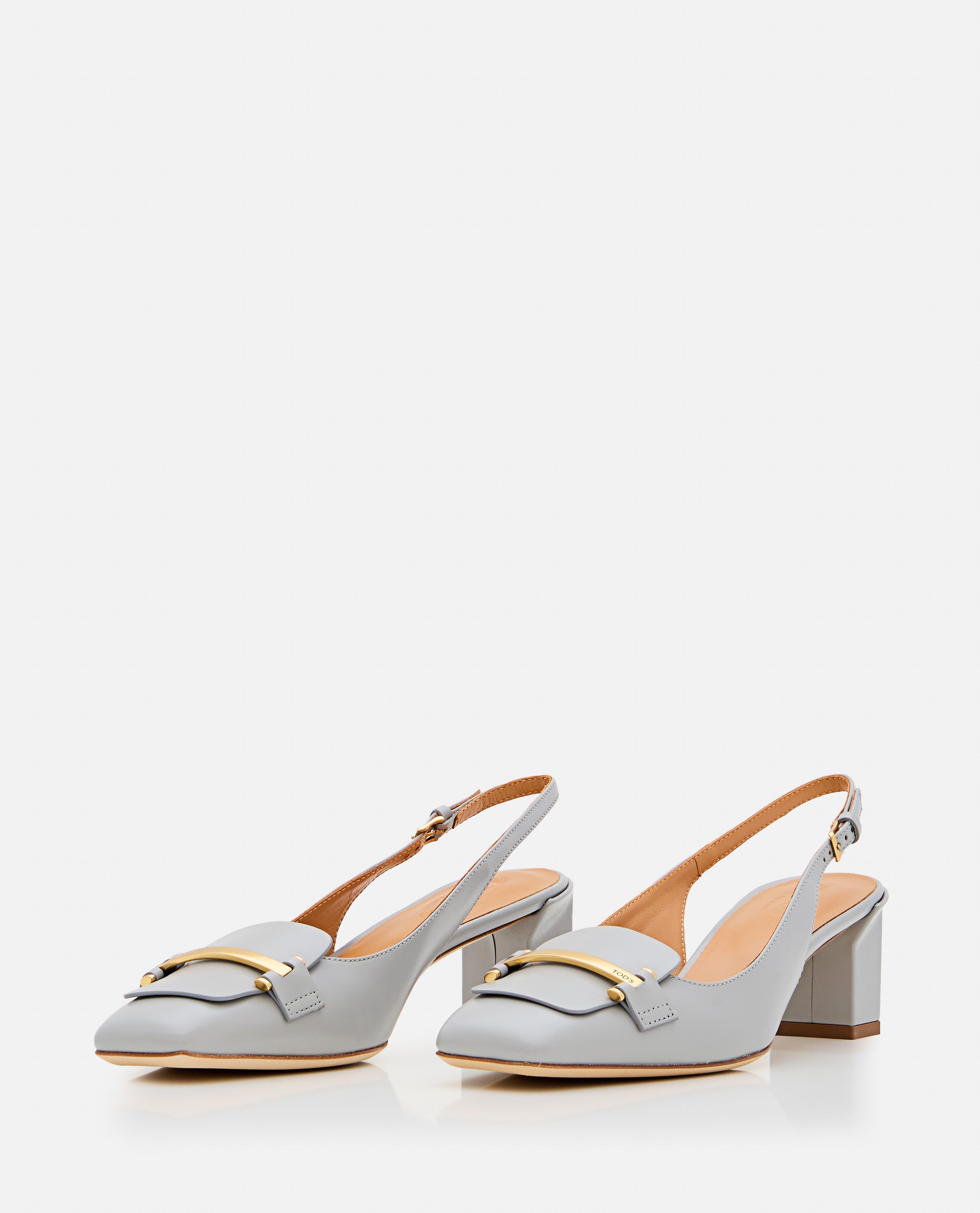 Tods With Heel Grey Calfskin Leather