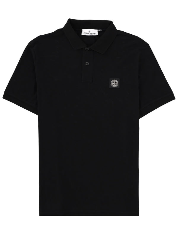 Polo Shirt With Logo Black Cotton