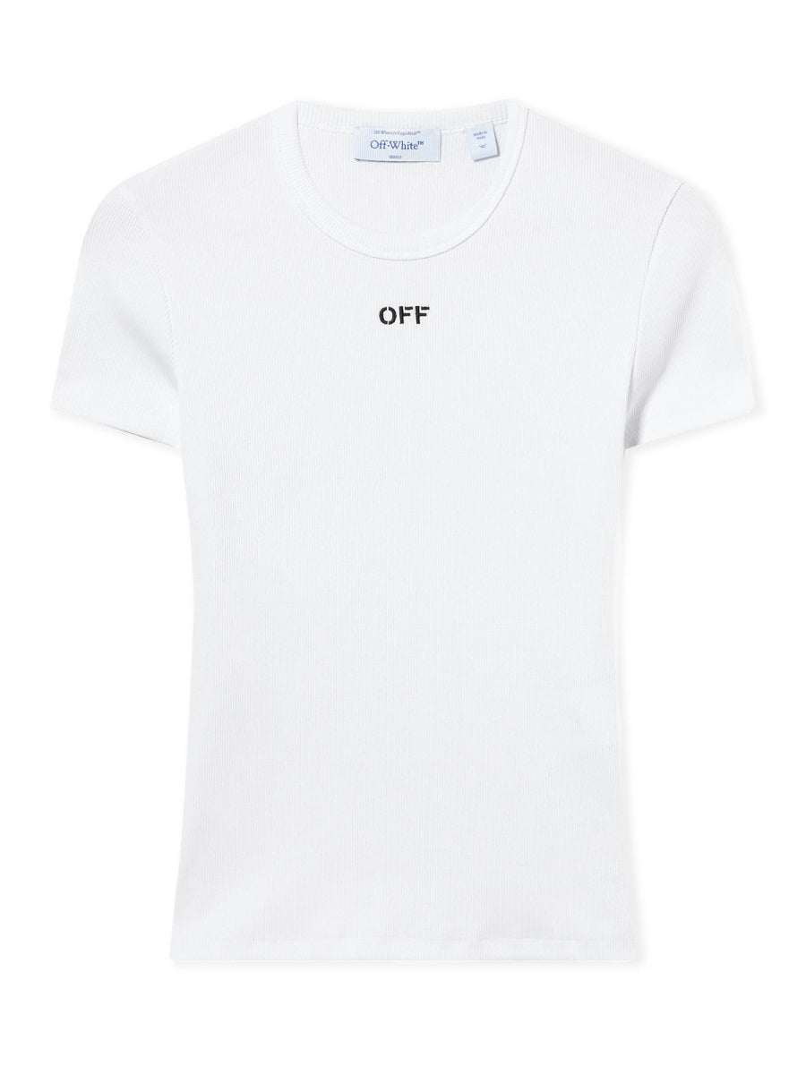 Basic T-Shirt With Logo White Cotton T-shirts