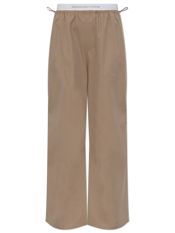 Double Layer Pants Beige Cotton Trousers
