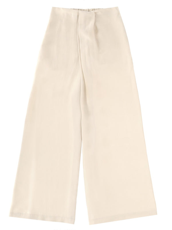 Silk Tailored Pants Ivory Trousers