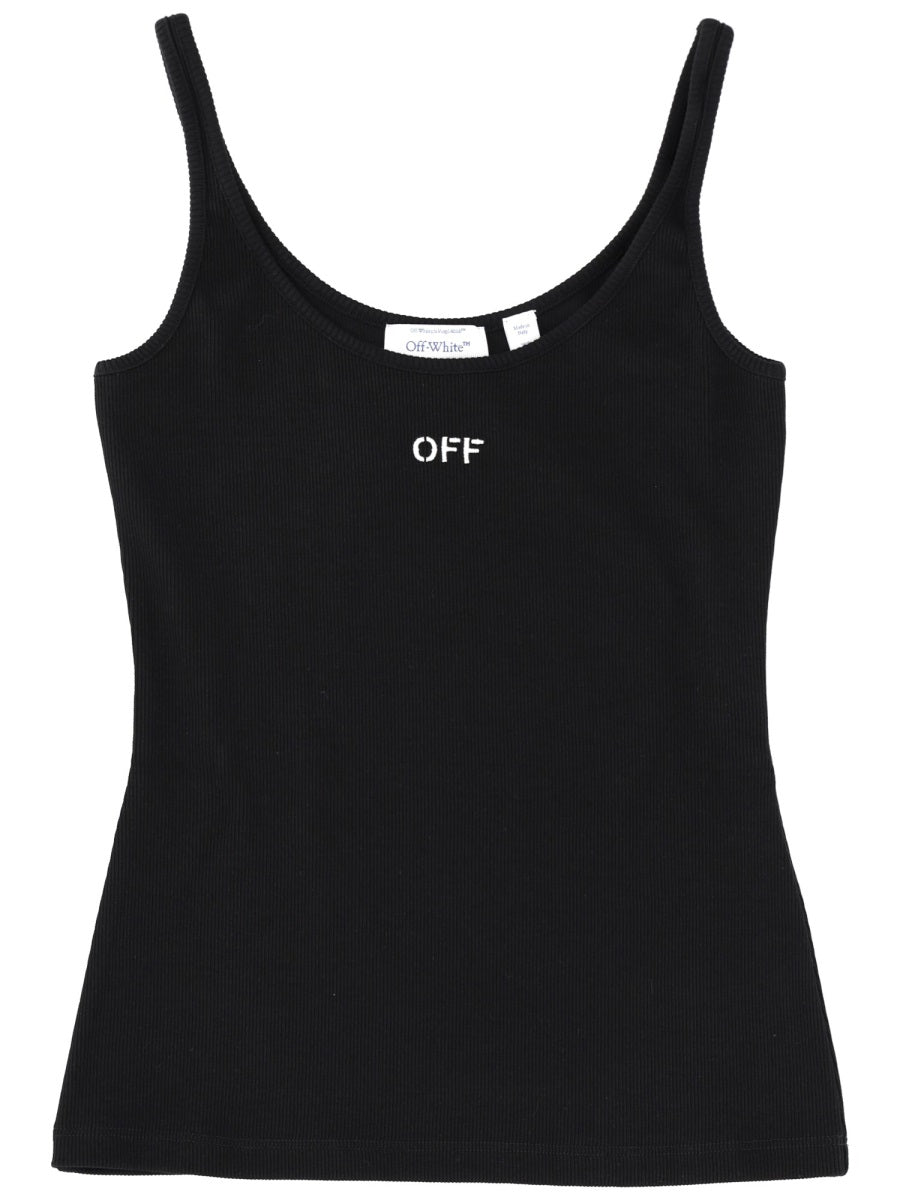 Black Tank Top With Logo Cotton