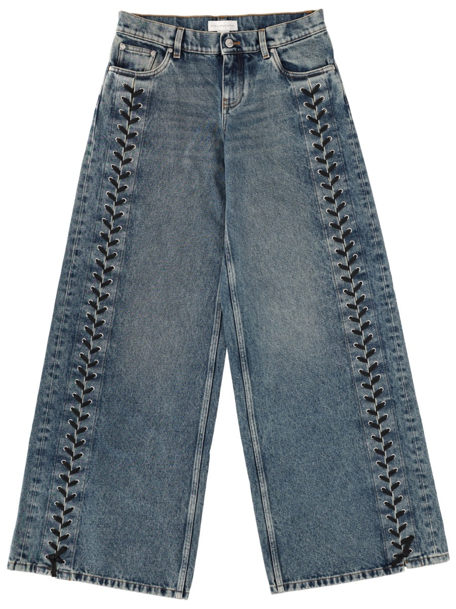 Jeans With Laces Denim Cotton
