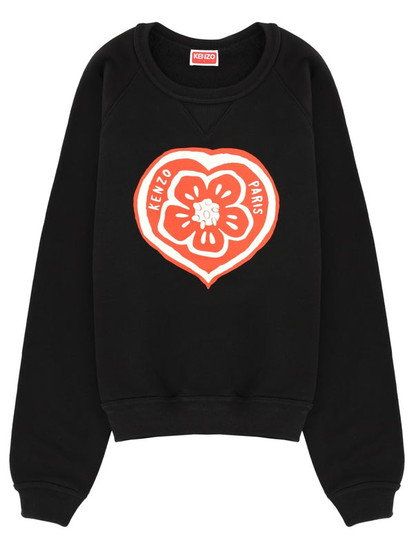 Boke Heart Sweatshirt Black Cotton Sweatshirts