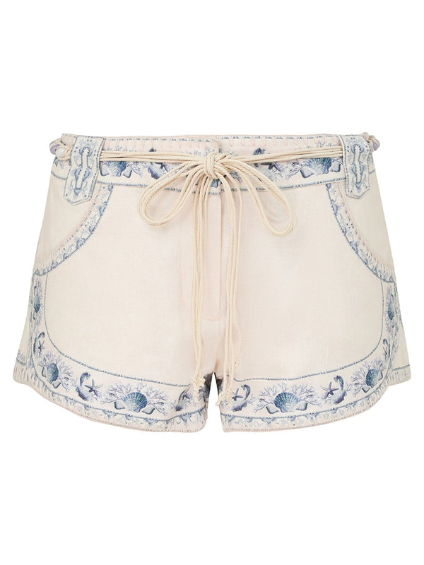 Mini Wanderlust Shorts Ivory Linen