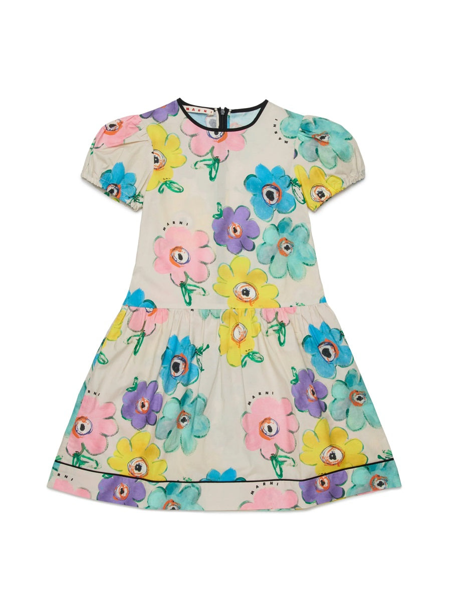 Dress Flower Multicolour Cotton
