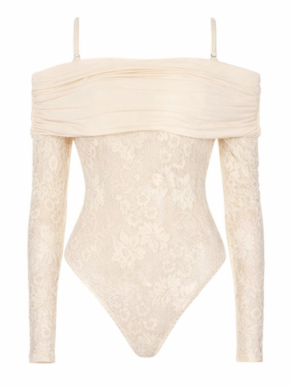 Lace Bodysuit Rebellion Ivory Polyamide Tops