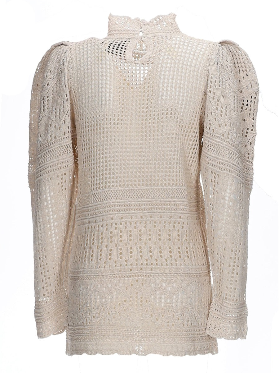 Dahara Crochet Top Ivory Cotton Tops