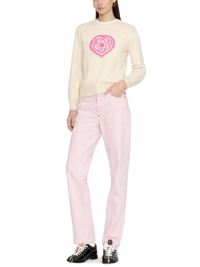 Kenzo Boke Heart Jersey Powder Cotton Wool Sweater