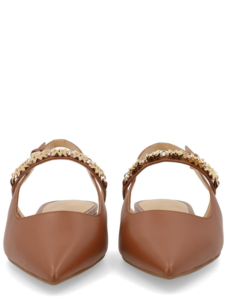 Ballerina Dina Flex Sling Brown Cow Leather Shoe
