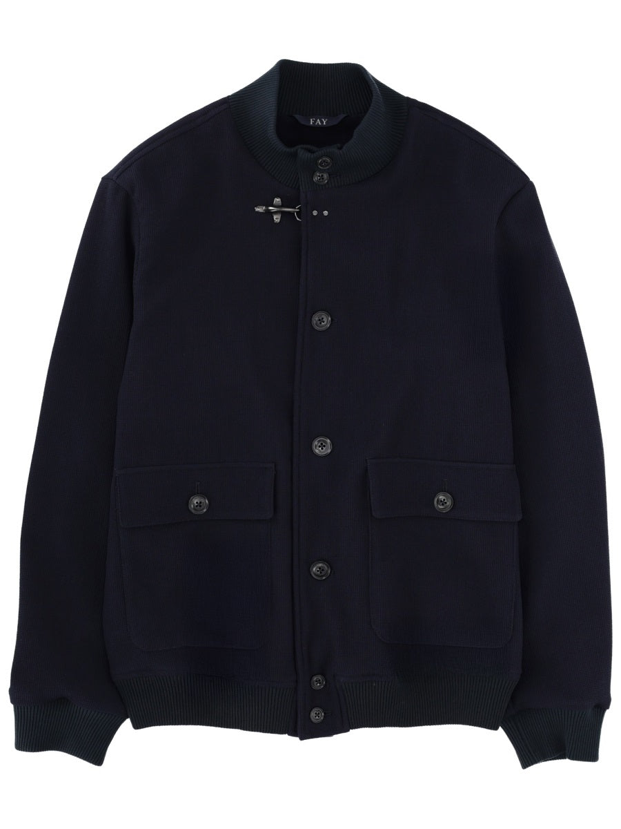 Blue Wool Jacket With Buttons Virgin