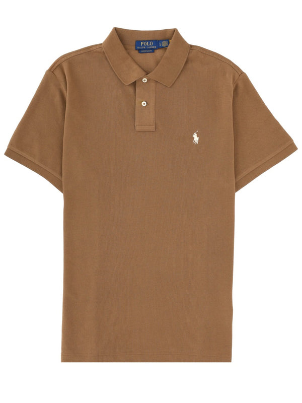Polo Shirt Brown Cotton