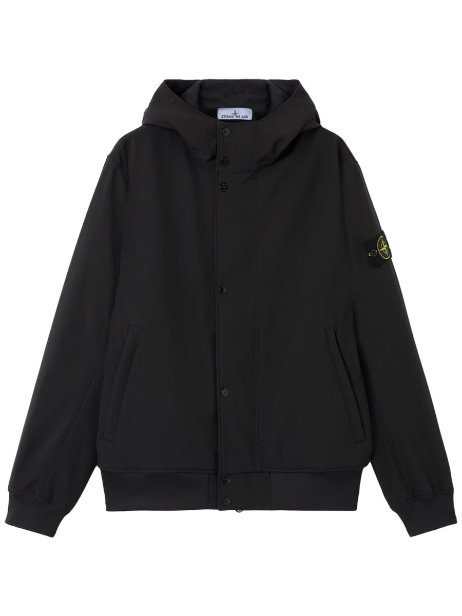 Hooded Parka Black Polyester Trench & Raincoats