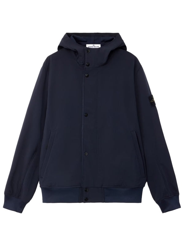 Hooded Parka Blue Polyester Trench & Raincoats