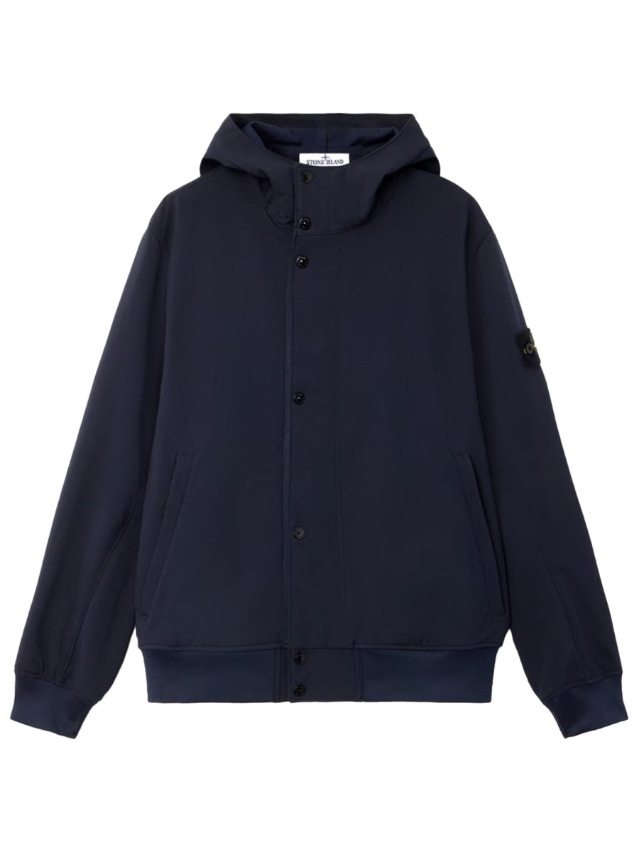 Hooded Parka Blue Polyester Trench & Raincoats