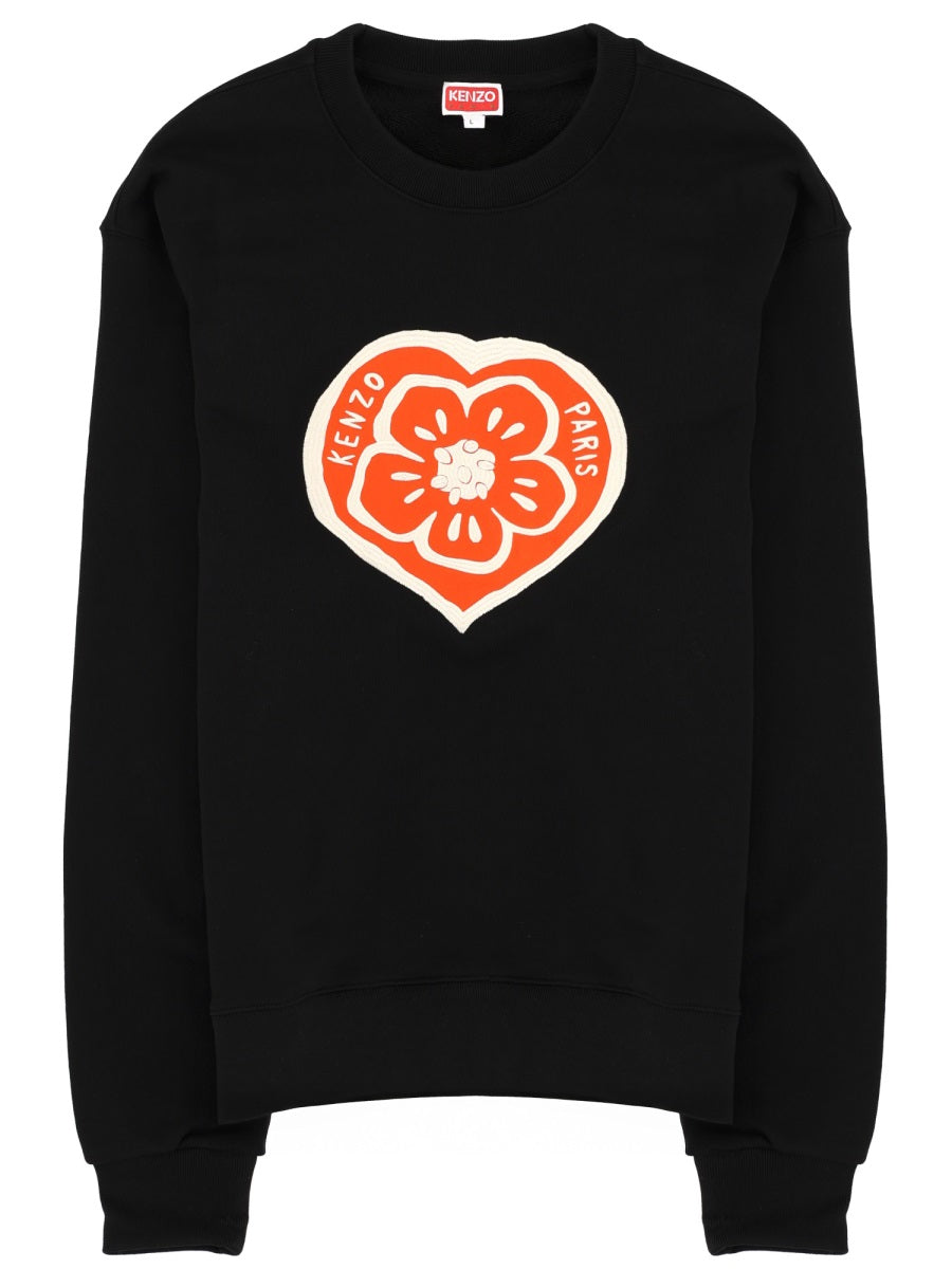 Boke Heart Sweatshirt Black Cotton Sweatshirts