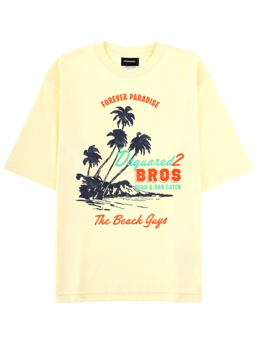 Summer Vintage T-Shirt Yellow Cotton T-shirts