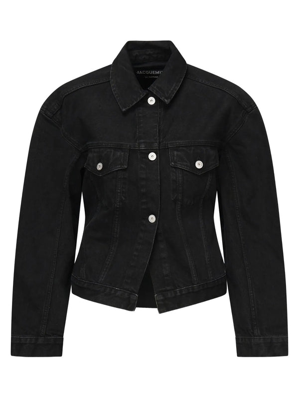 Denim Jacket De-Nimes Black Cotton Waistcoats & Gilets