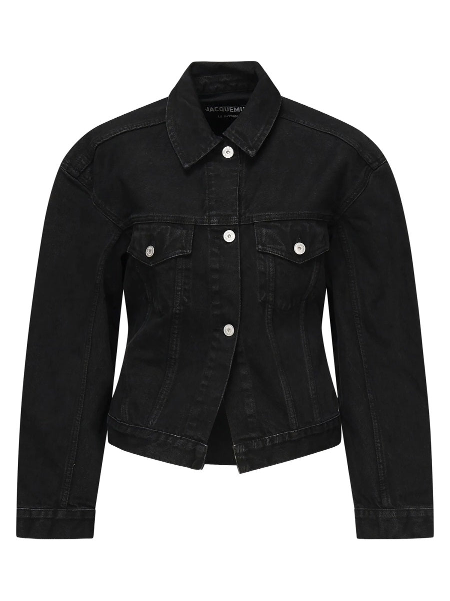 Denim Jacket De-Nimes Black Cotton Waistcoats & Gilets