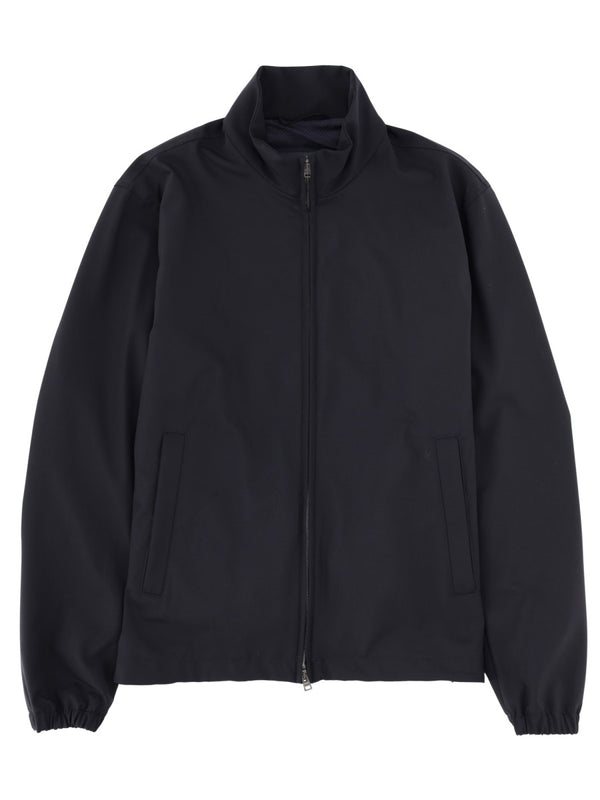 Wool Blend Sports Jacket Blue Polyester