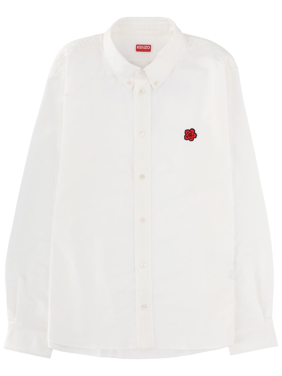 Boke Flower Logo Shirt White Cotton