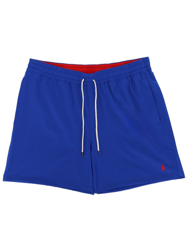 Swimsuit With Logo Blue Polyester Swim Shorts