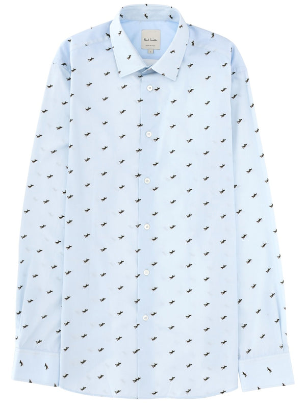 Shirt With Print Blue Organic Cotton