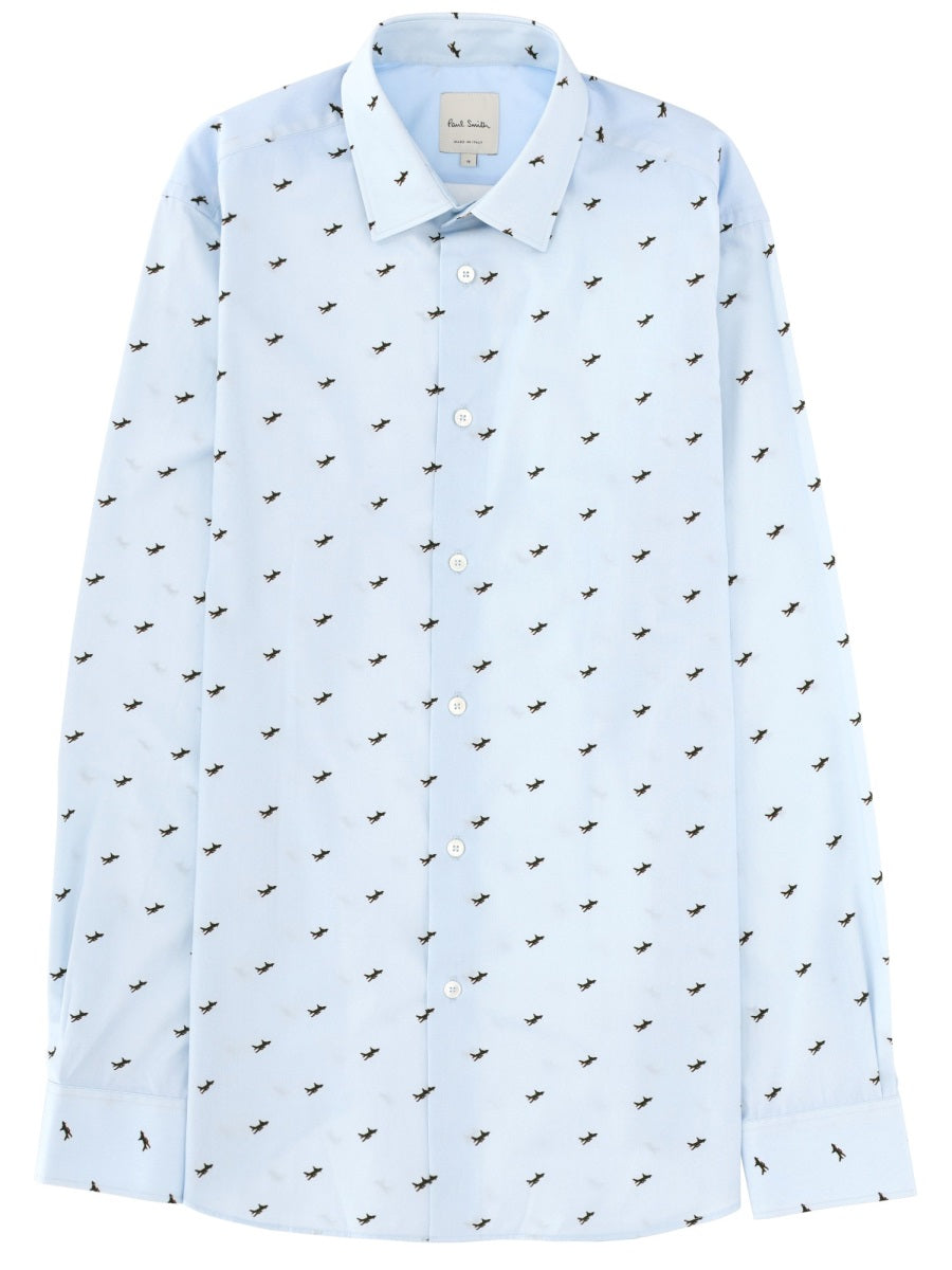 Shirt With Print Blue Organic Cotton