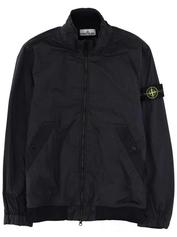 Jacket With Rigid Collar Blue Polyamide