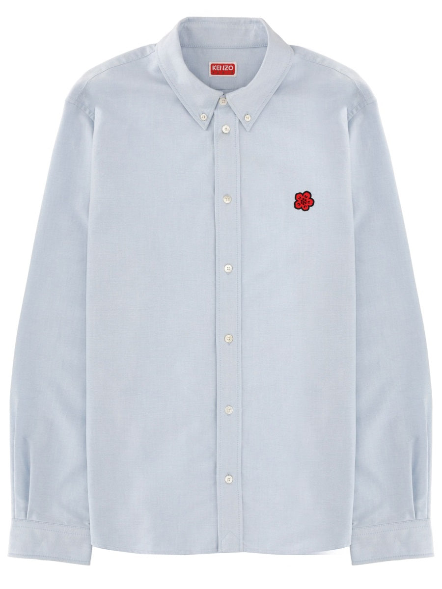 Boke Flower Logo Shirt Blue Cotton