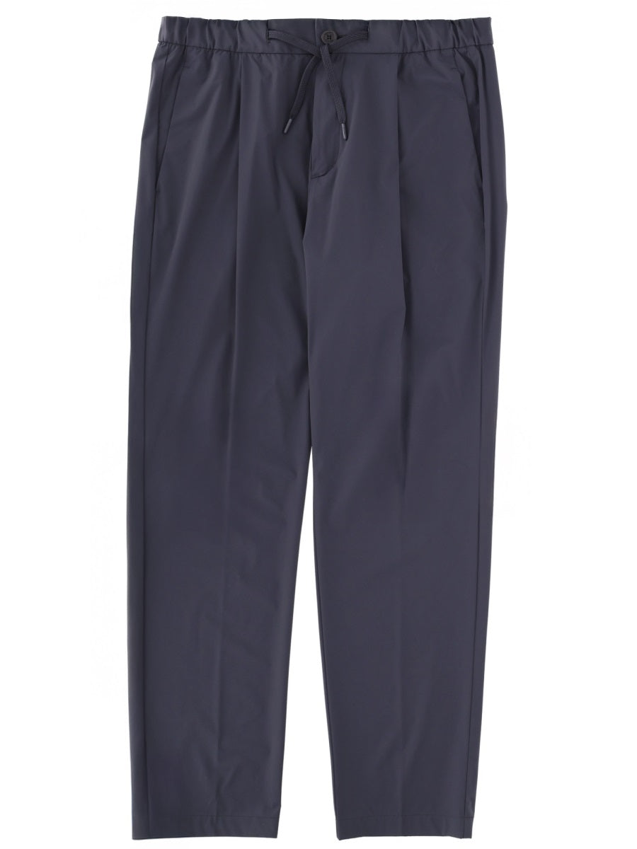 Logo Detail Trousers Blue Polyamide