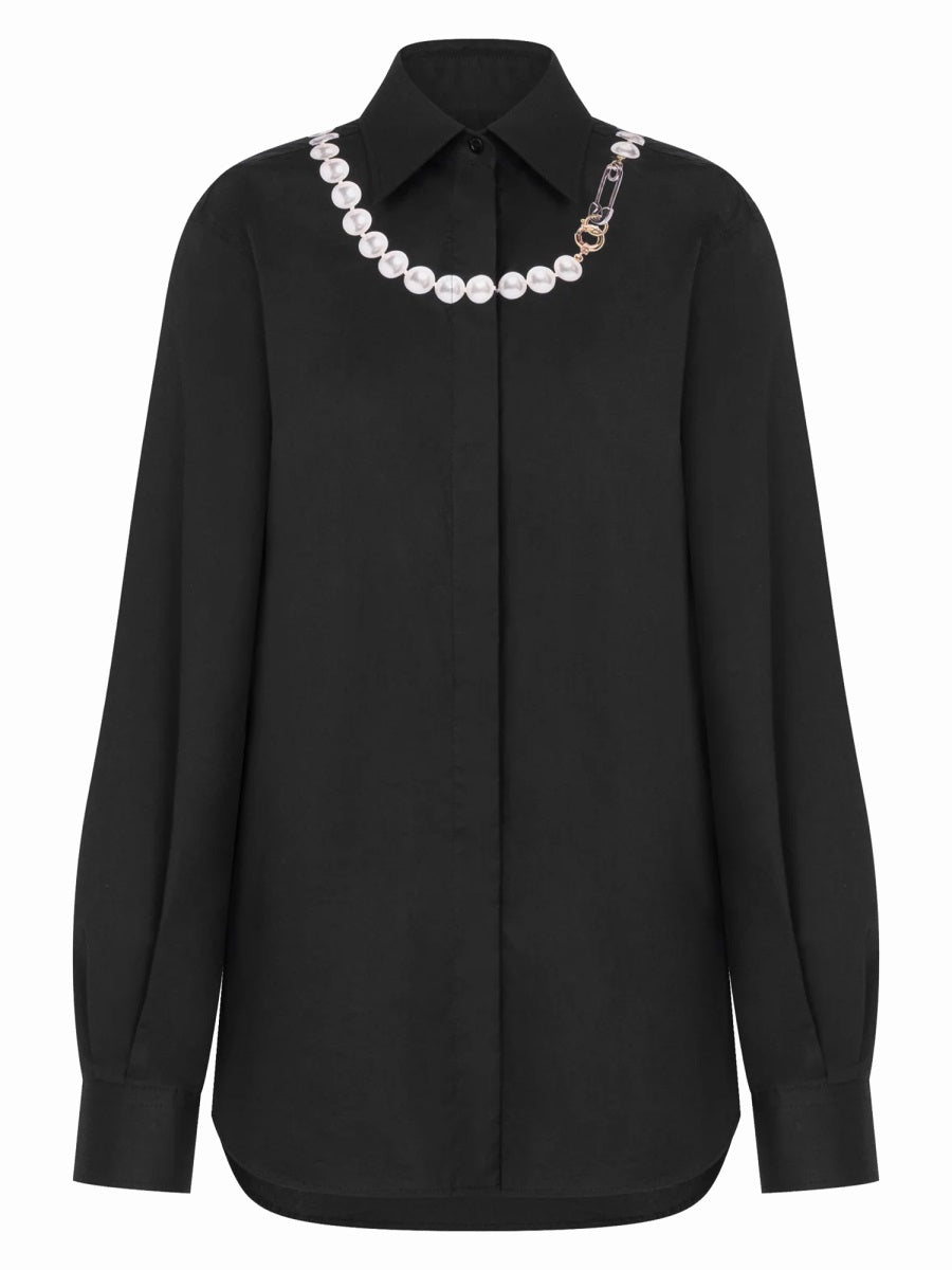 Printed Shirt Black Cotton