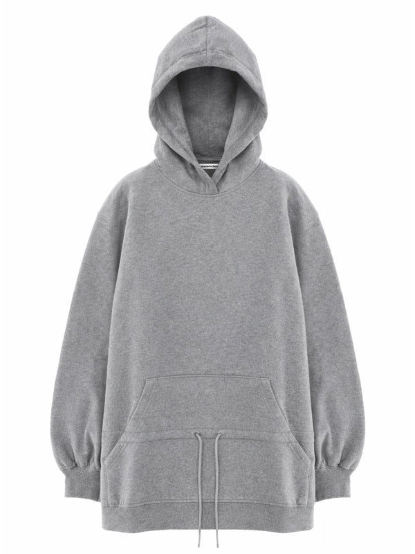 Mini Dress With Hood Grey Cotton