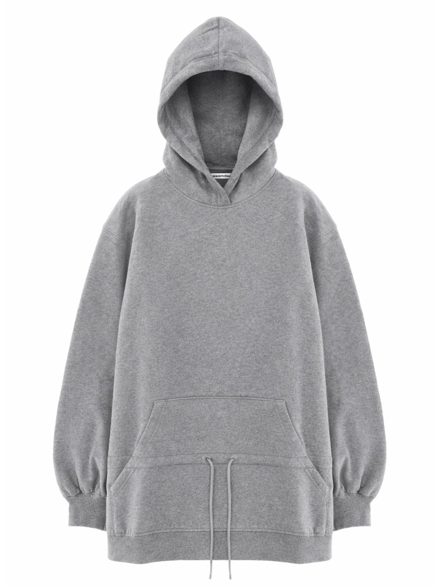 Mini Dress With Hood Grey Cotton