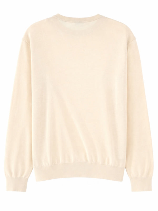 Cotton Blend Jersey Top Ivory Jumpers